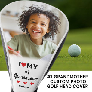 I Heart My #1 Grandmother Photo Name Grandchild Golf Head Cover
