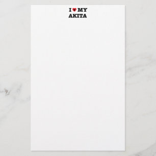 I Heart My Akita Stationery