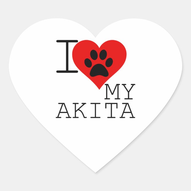I heart my Akita Sticker (Front)