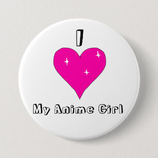 I heart My Anime Girl 7.5 Cm Round Badge