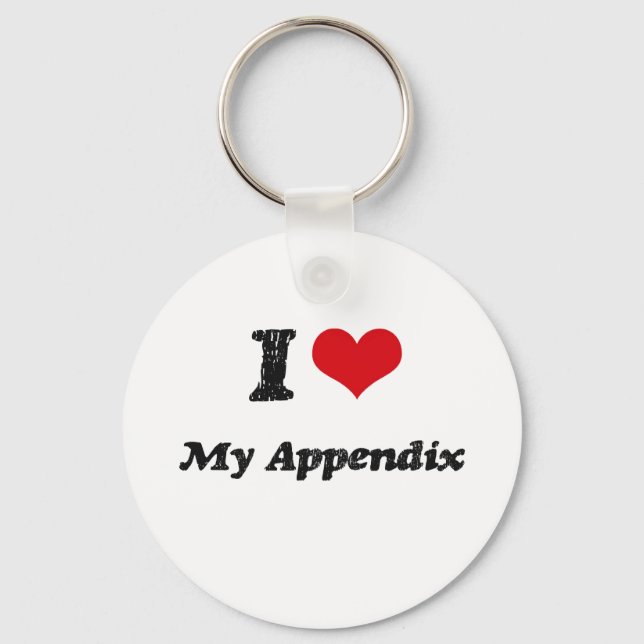 I Heart My Appendix Key Ring (Front)