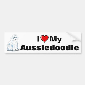 I Heart My Aussiedoodle Bumper sticker