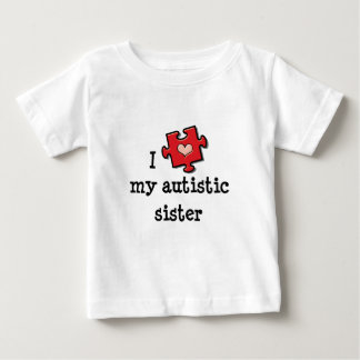 I Heart My Autistic Sister Autism Baby T-shirt