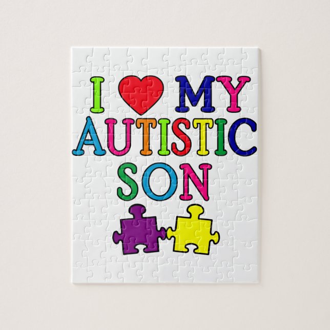 I Heart My Autistic Son Jigsaw Puzzle (Vertical)