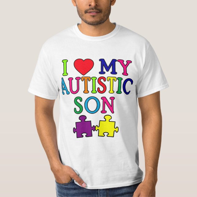 I Heart My Autistic Son T-Shirt (Front)