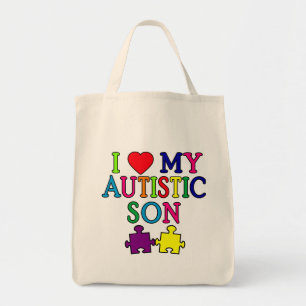 I Heart My Autistic Son Tote Bag