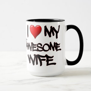 I Heart My Awesome Wife Mug