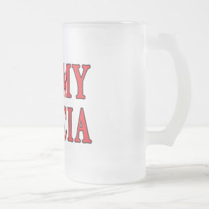 I Heart My Babcia Frosted Glass Beer Mug