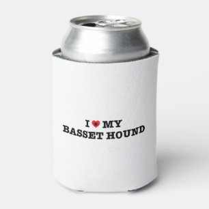 I Heart My Basset Hound Can Cooler