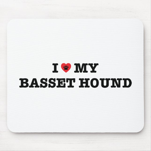 I Heart My Basset Hound Mouse Mat (Front)