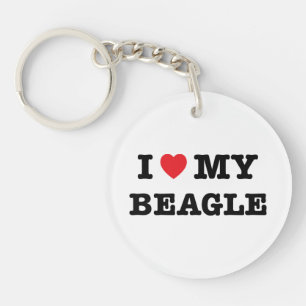 I Heart My Beagle Acrylic Keychain