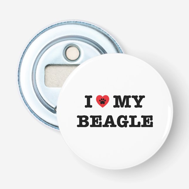 I Heart My Beagle Bottle Opener (Front)