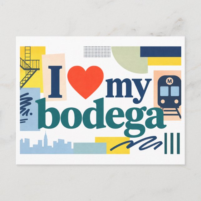 "I [Heart] My Bodega" Postcard (Front)