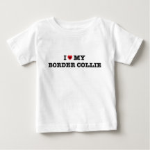 I Heart My Border Collie Baby Bodysuit
