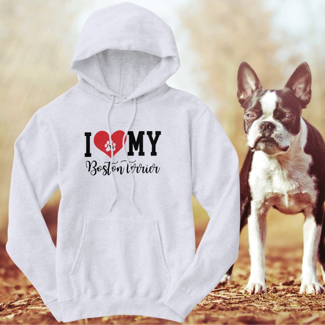 I Heart My Boston Terrier   Hoodie (Creator Uploaded)