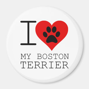 I HEART MY BOSTON TERRIER MAGNET