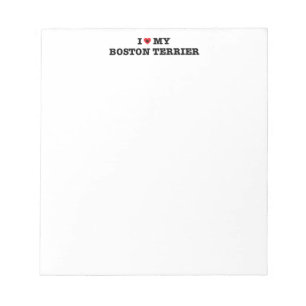 I Heart My Boston Terrier Notepad