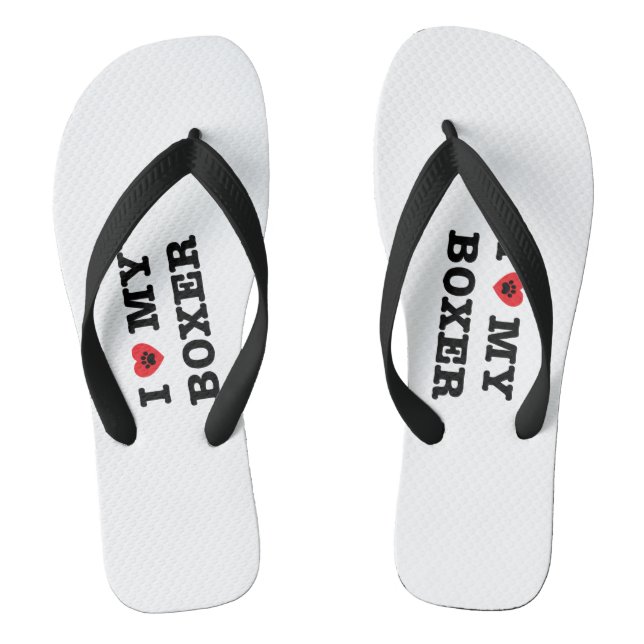 I Heart My Boxer Flip Flops (Footbed)