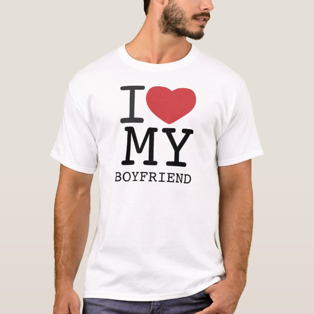 I HEART MY BOYFRIEND customisable T-Shirt (Front)