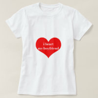I Heart My Boyfriend Love Romantic Red Heart Cute