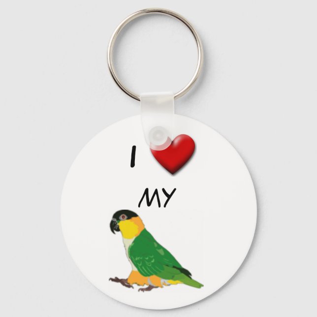 I heart my caique key ring (Front)
