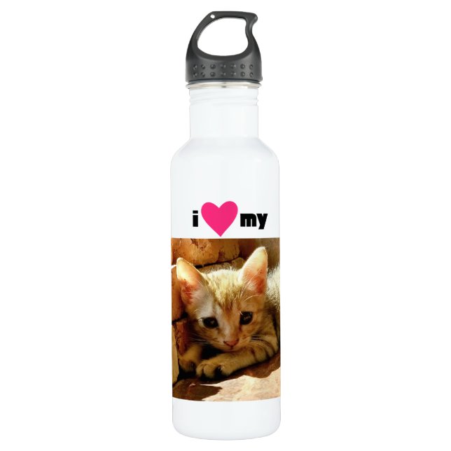 I Heart My Cat 710 Ml Water Bottle (Front)