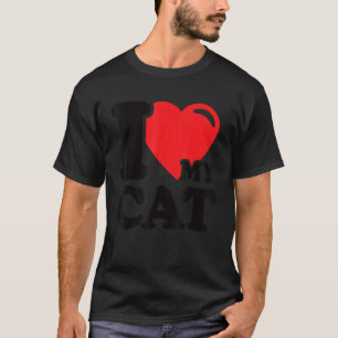 I Heart My Cat Beautiful Cute Cat Owner I Love My T-Shirt