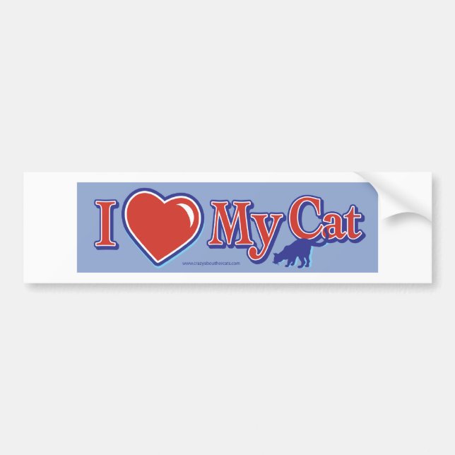 I heart my cat bumper sticker (Front)