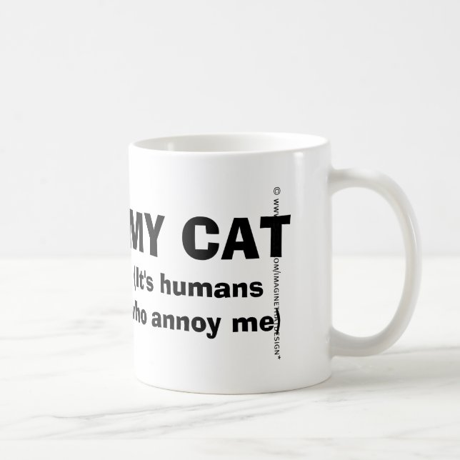 I Heart my Cat, It's Humans Who Annoy Me Mug (Right)