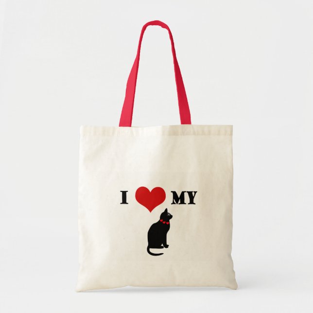 I Heart My Cat Tote Bag (Front)