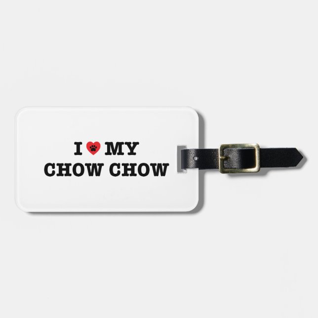 I Heart My Chow Chow Luggage Tag (Front Horizontal)