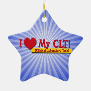 I Heart My CLTS CLINICAL LABORATORY TECH Ceramic Tree Decoration