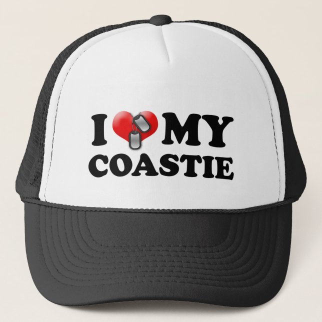I heart my Coastie Trucker Hat (Front)