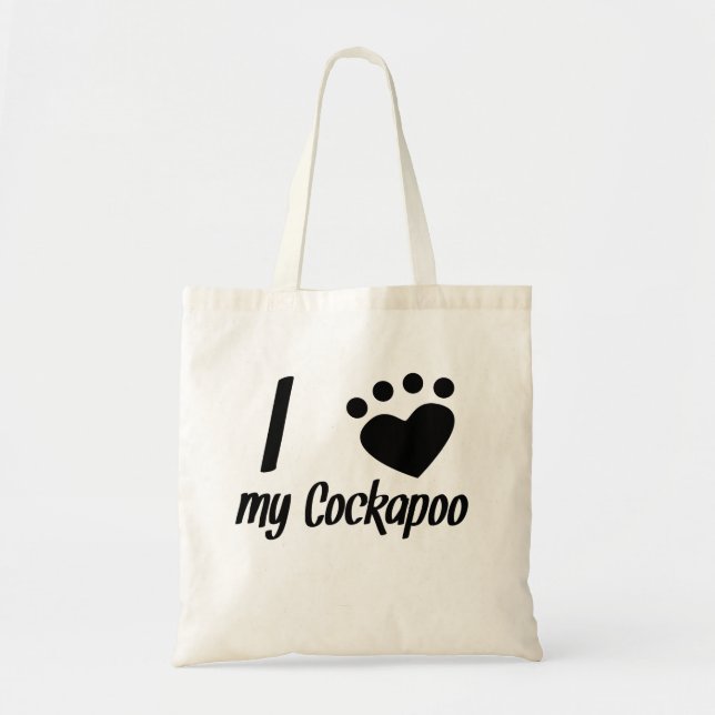 I Heart My Cockapoo Tote Bag (Front)