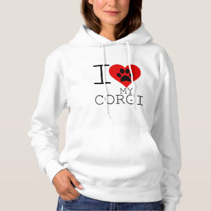 I HEART MY CORGI HOODIE