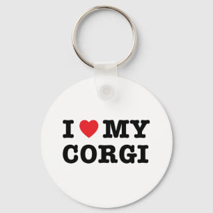 I Heart My Corgi Keychain