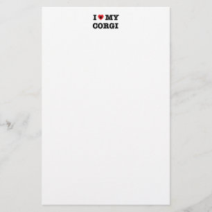 I Heart My Corgi Stationery