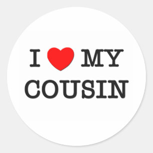 I Heart My COUSIN Classic Round Sticker