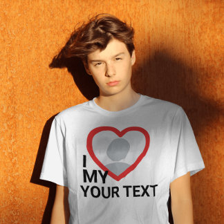 I heart my customisable photo text tshirts
