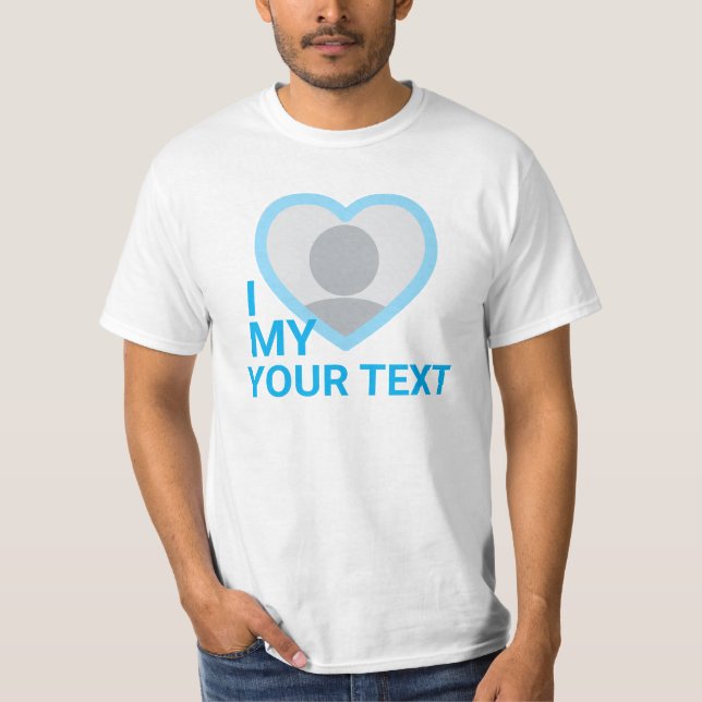I heart my customisable photo text tshirts (Front)