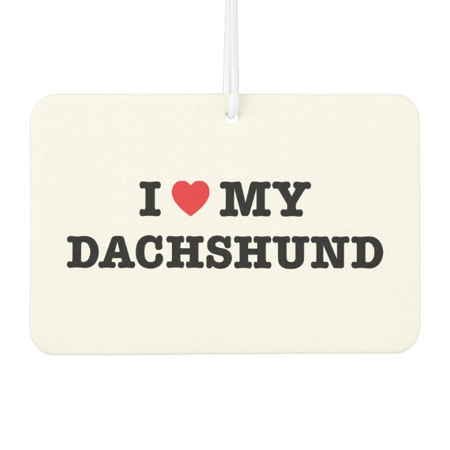 I Heart My Dachshund Car Air Freshener (Front)