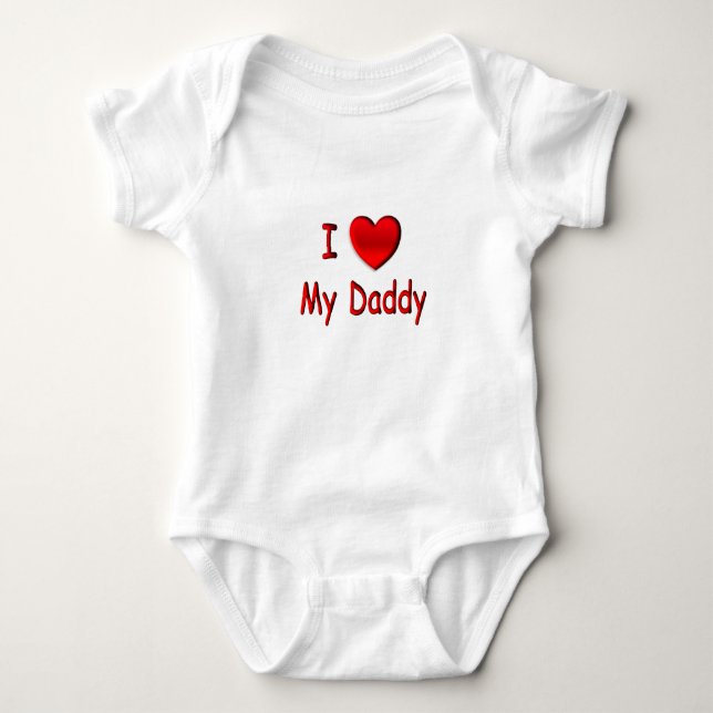 I Heart My Daddy Crawler Baby Bodysuit (Front)