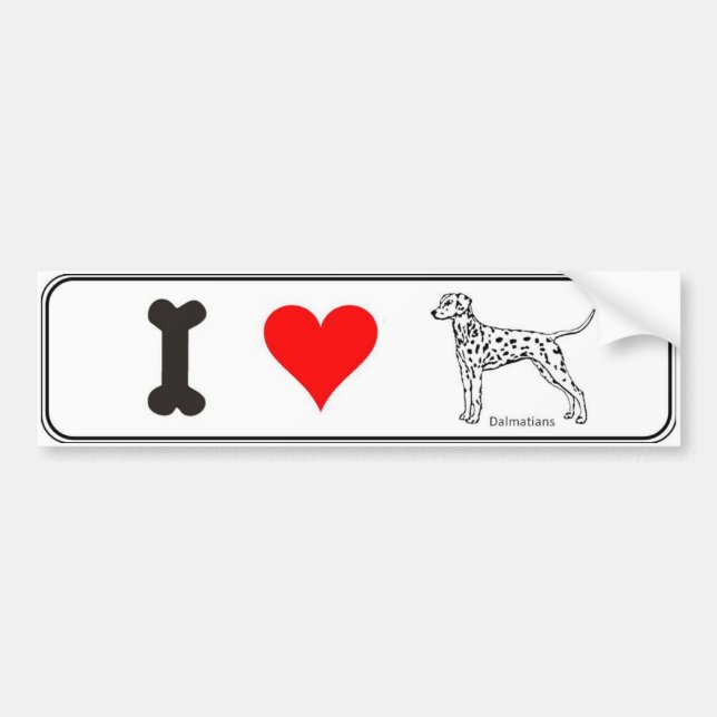 I Heart My Dalmatian Bumper Sticker (Front)