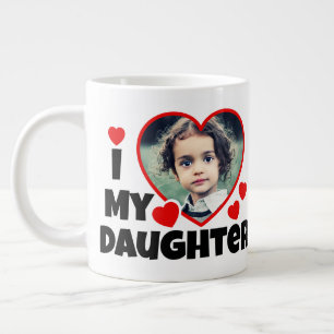 I Heart My Daughter Personalised Photo Large Coffee Mug