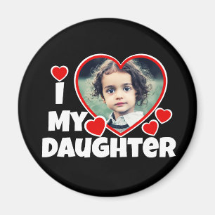 I Heart My Daughter Personalised Photo Magnet
