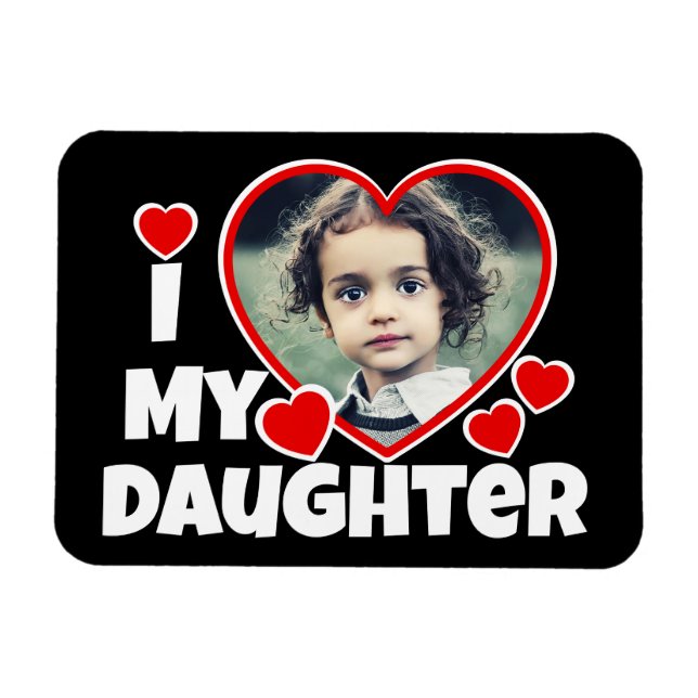 I Heart My Daughter Personalised Photo Magnet (Horizontal)