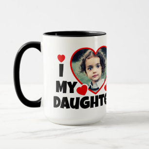 I Heart My Daughter Personalised Photo Mug