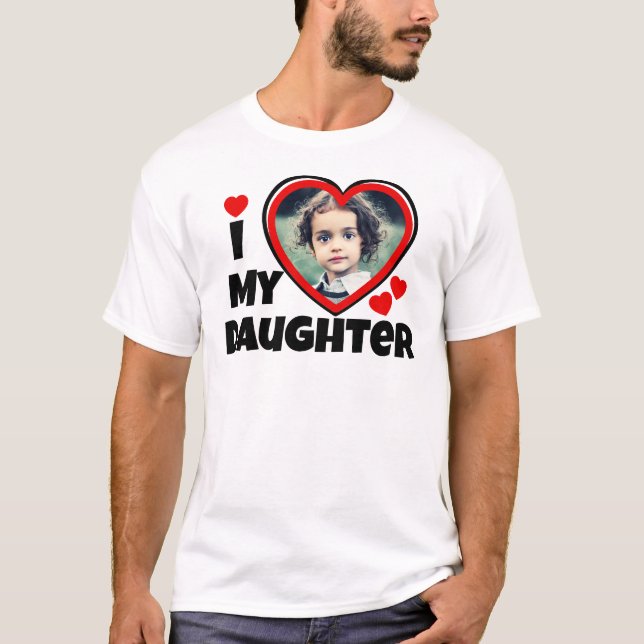 I Heart My Daughter Personalised Photo T-Shirt (Front)