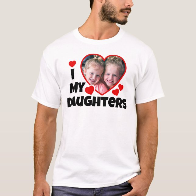I Heart My Daughters Personalised Photo T-Shirt (Front)
