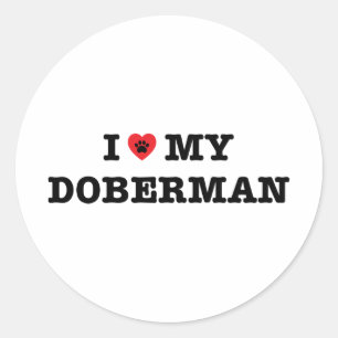 I Heart My Doberman Sticker